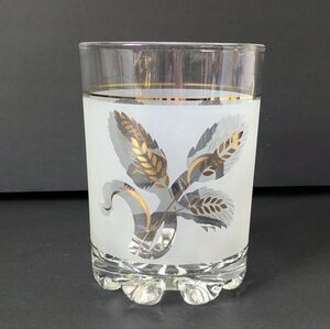 MCM Covetro Devalbor Frosted Glass Ice Bucket Gold Wheat Vintage Italy